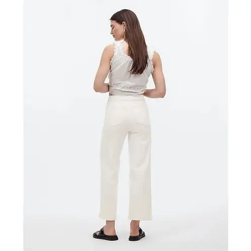 Madewell  The Emmett Wide-Leg Crop Jeans: Welt Pocket Edition White Size 26 NWT