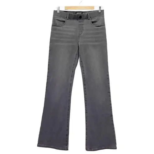 Betabrand Yoga Denim Midrise Bootcut Flare Jeans in Rinsed Gray Size Medium