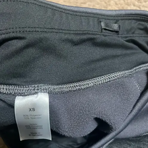 Title Nine Crash Polartec Fleece Lined Tights Colorblock Gray Black XS