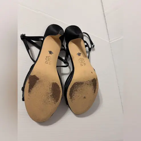 Nina New York black ankle strap heels women size 9.5 M