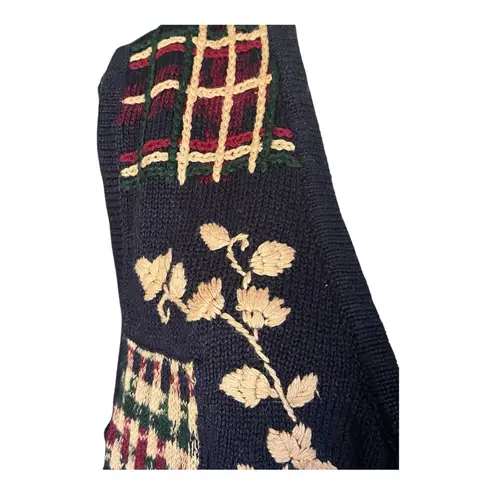 Vintage Embroidered Dark Navy Button Front Vest. SZ. 1X