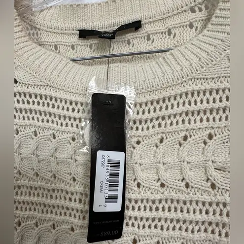 Cyrus Open Knit Cream Chunky Sweater Size Large New With Tags