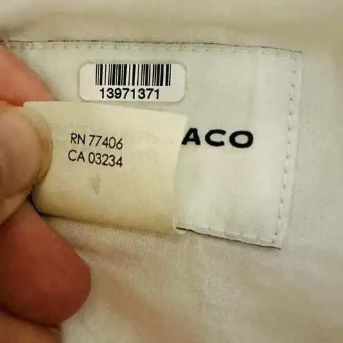 Club Monaco White Linen Single Brown Button Front Pocket Blazer Jacket size 4