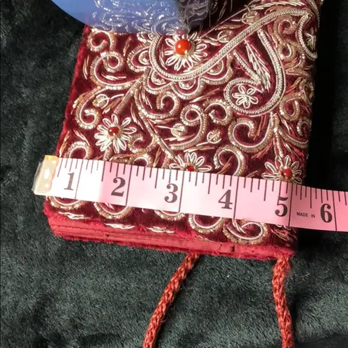 Vintage Red Baroque embroidery evening purse