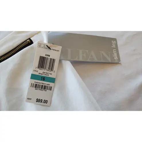 Alfani NTW slim Leg High Rise Career women’s Pants Size 16 Bright White