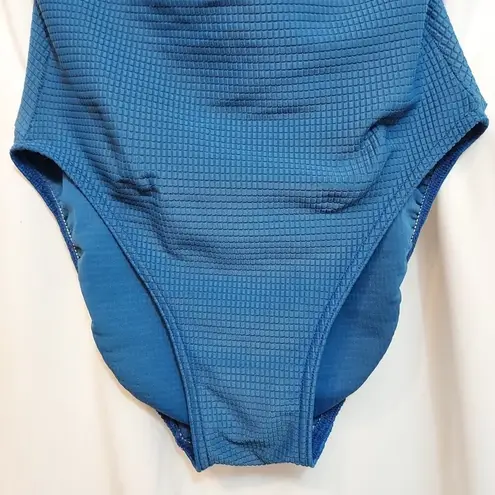 Vintage 90's Maillot Baltex Body ID Tall Colorblock Blue One Piece Swimsuit Size 10