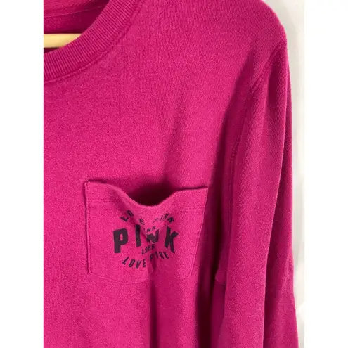 PINK - Victoria's Secret VS PINK Fuscia Pink Sweatshirt Size Medium