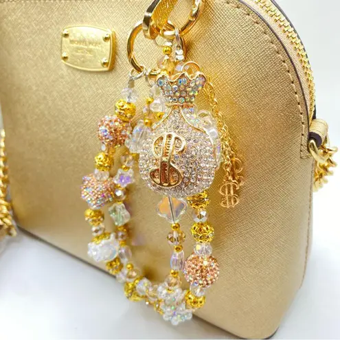 Handmade π Luxury Bag/Phone Chain Charm/Keychain Bling Fortune Bag Brooch & Crystal Beads