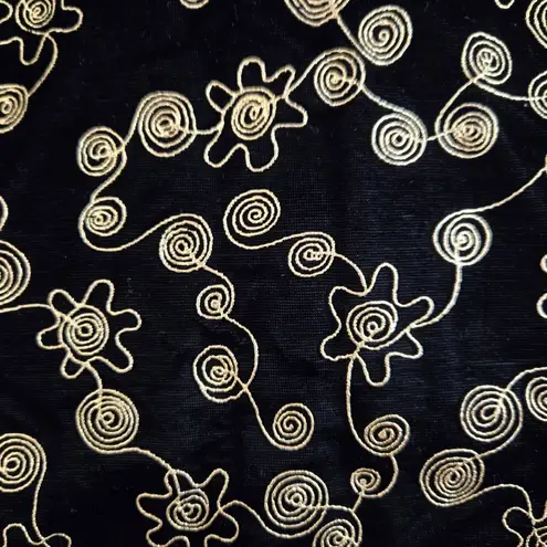 80s Vintage Black Velvet Gold Metallic Brocade Embroider USA Made Jacket Size 14
