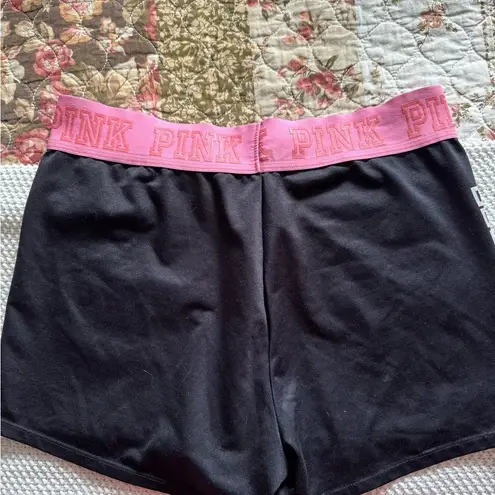 PINK Victoria's Secret Ultimate Black Athletic Shorts Activewear Loungewear Size L