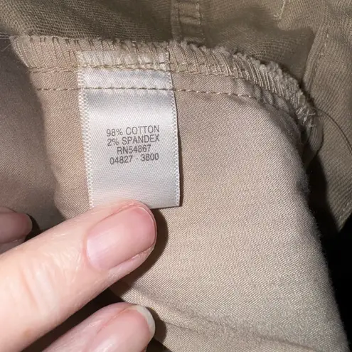 CI Banks Plus High Rise Denim Tan Khaki Pants Wide Leg Jeans Size 18