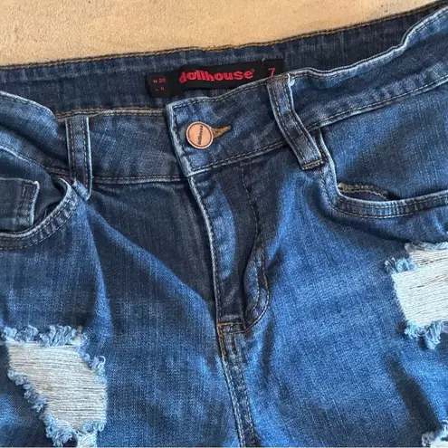 Dollhouse Blue Distressed Jean Shorts