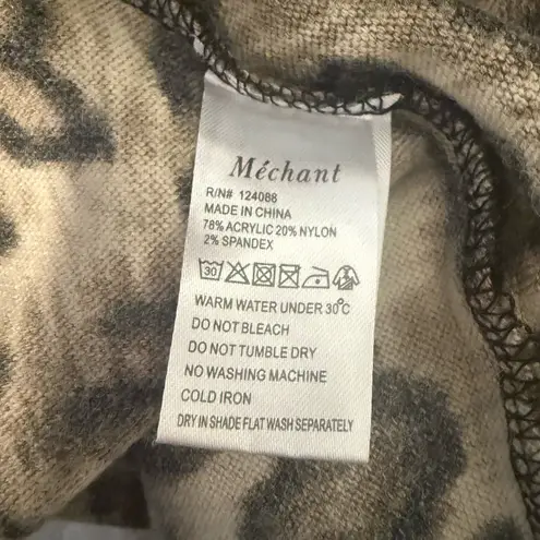 Méchant Leopard Print Halter Tunic Top Medium Boho Animal Print Brown