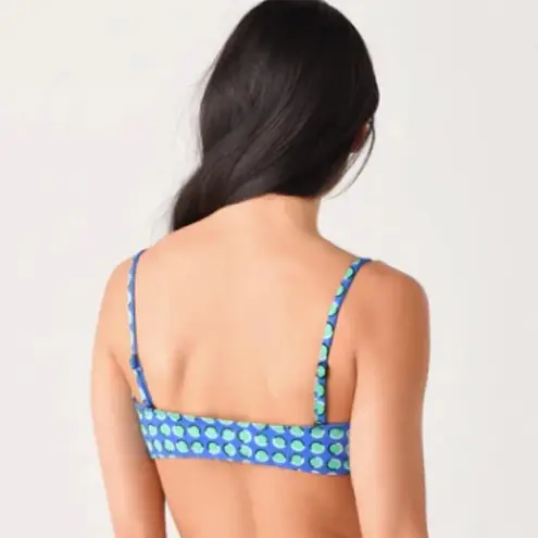 Solid & Striped The Roux Bikini Top Cobalt Blue Polka Dot