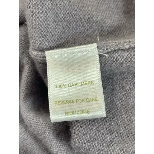 Garnet Hill 100% Cashmere Sweater L Purple Wrap Belted Waist Soft Luxe Knit