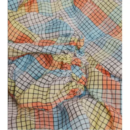 Ganni ππ Seersucker Check Dress ~ Midi Tent Plaid Picnic Balloon Sleeve Size 40