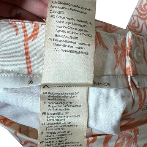 Scotch & Soda Slim Fit Chino Bell, Palm Tree Print, Size 27/32 in Pink Size 4 - Image 9