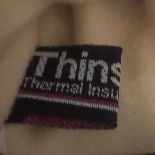 Thinsulate Womens One Size Fits All Navy Blue Gloves Leather Trim