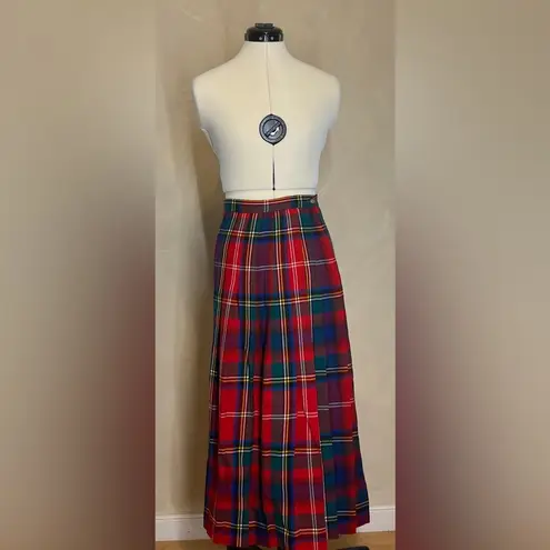 Talbots Womens Vintage Modest Tartan Plaid Pleated Midi Skirt, Academia|Size:6 - Image 14