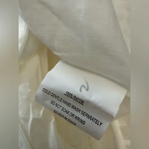 Balloon Sleeve Layered Ruffle Hem Dress Size Small White Size M