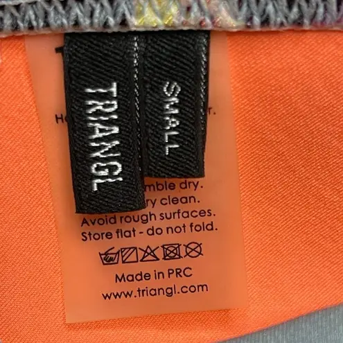 Triangl Light Blue Orange Purple Multicolor Lightly Padded Bikini Top Size Small