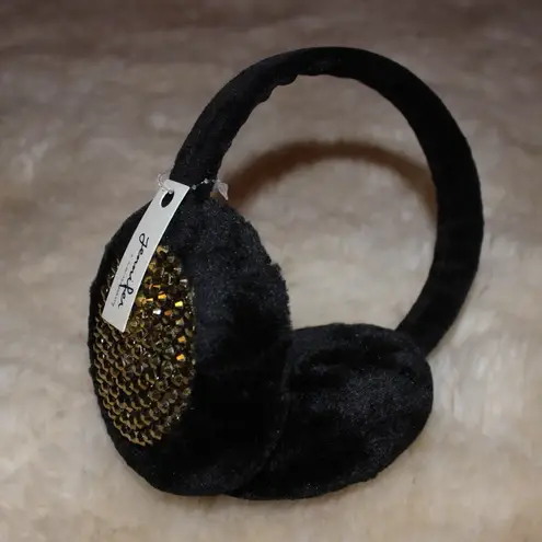 Black and Gold Blinged Out Earmuffs