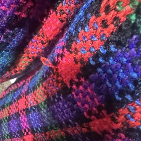 Kristine Tewell K Kristopf Wool Blazer Jacket Colorful Check Career VTG 80s 10/M Blue