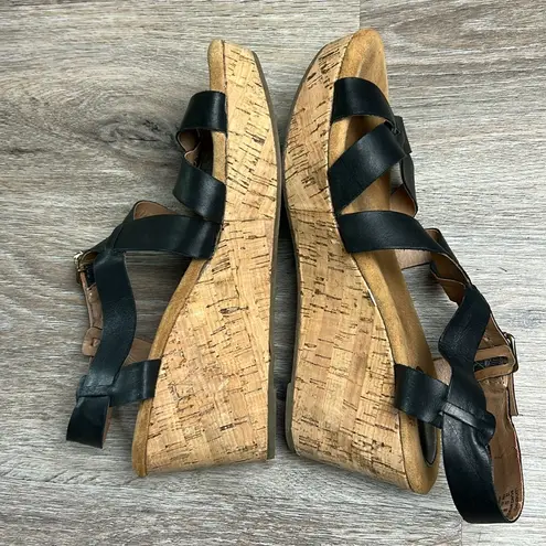 Leather Platform Sandals by I Love Comfort Size 10 Medium Black