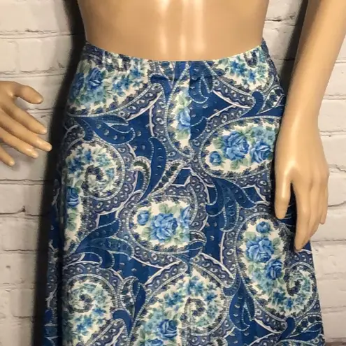 Vintage Handmade Satiny Paisley Flippy Ski… Blue Size undefined