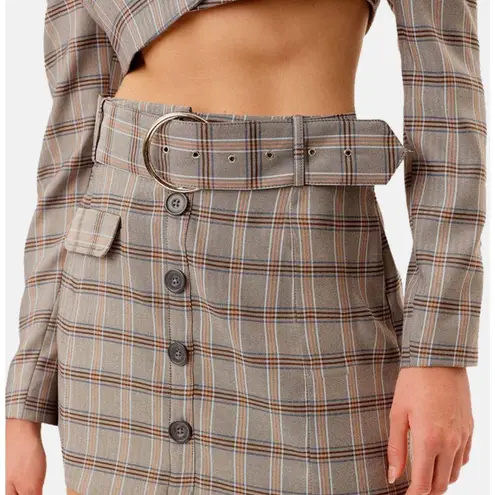 For Love & Lemons  Tan Brown Asymmetrical A-line Mini Skirt