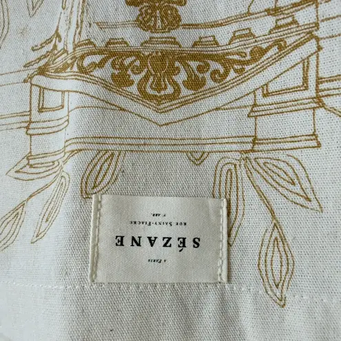 Sézane Sezane Cotton Cream Jungle Canvas Shoulder Tote Bag Exotic Animal Print