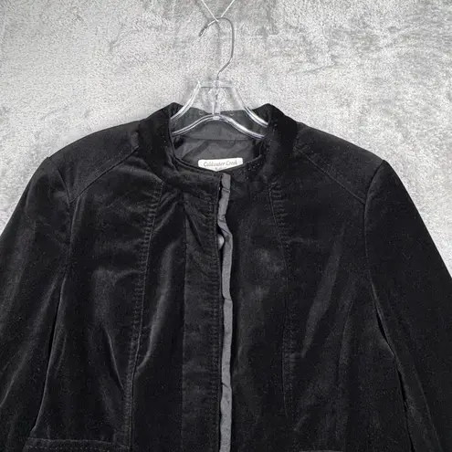 Coldwater Creek Velvet Blazer Jacket Black Womens Size 12 Classic Chic Gothic