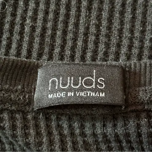 NUUDS Women’s Size M Black Waffle Knit Top & Pants Set Size M