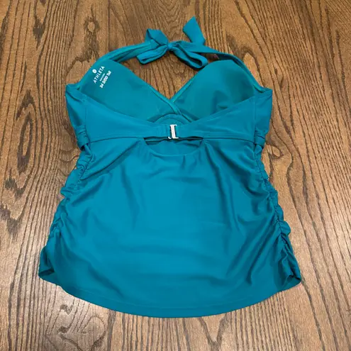 Athleta  Womens Teal Green Halter Tankini Swim Top Size 34 D/DD Tall Small Medium - Image 2