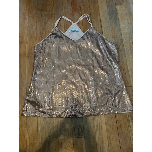 Grace Karin Sequin Tank Top Sleeveless Party Shimmer Sparkle Top L