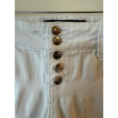 Tripp NYC Low Rise Bermuda Shorts Button Front Raw Hem White Women's Size 5