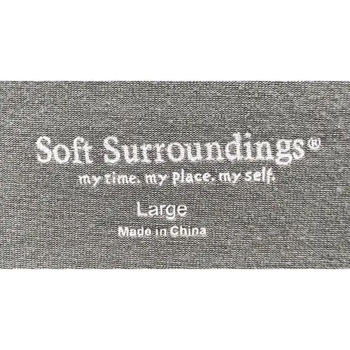 Soft Surroundings Top Womens L Green Draped Cowl Neck Pullover Blouse Minimalist