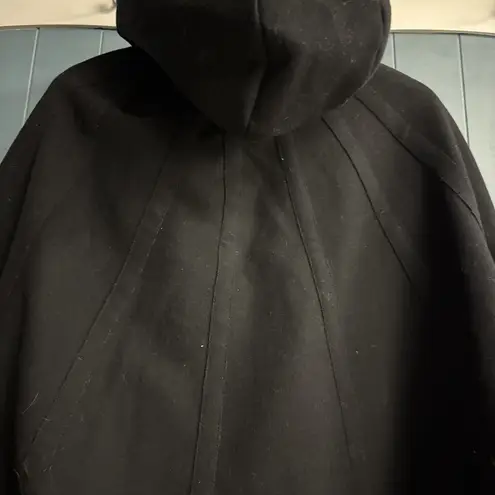 Milled x CASSETTE Black HEAVY WOOL CLOAK CAPE W THICK Stiff COLLAR NWT Women’s L Size L