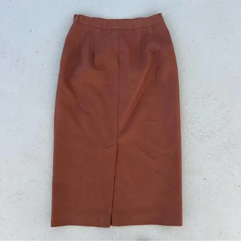 Pendleton Vintage 70s woolen mills 100% virgin wool rust brown midi pencil skirt