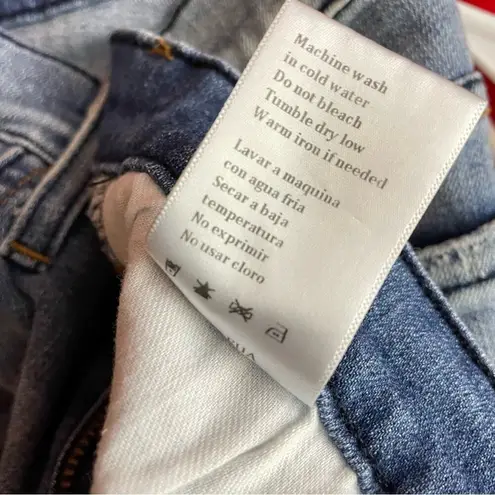 KanCan Bke Mid Rise Stretch Distressed Rips Cutoff Denim Jean Shorts womens 25 Blue