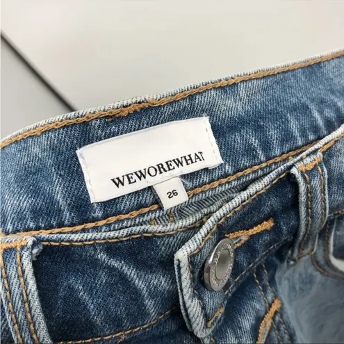 We Wore What The Danielle Stretch Jeans Spring St Holes Size 26 Button Fly NEW