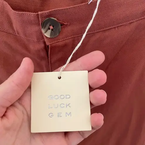 Good Luck Gem linen blend burnt Orange wide leg cropped pants large NWT