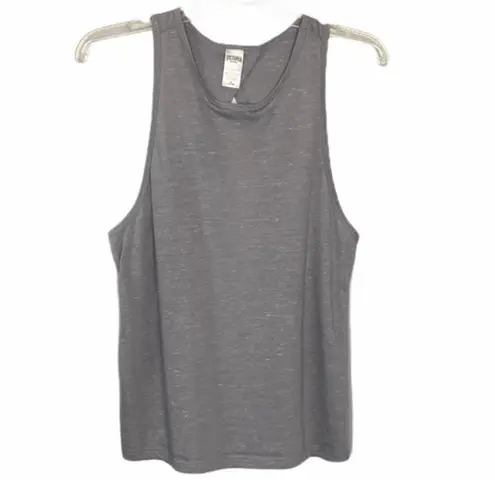 Victoria Sport Gray Open Cross Back Muscle Tank Top Size M Soft Lightweight Gym