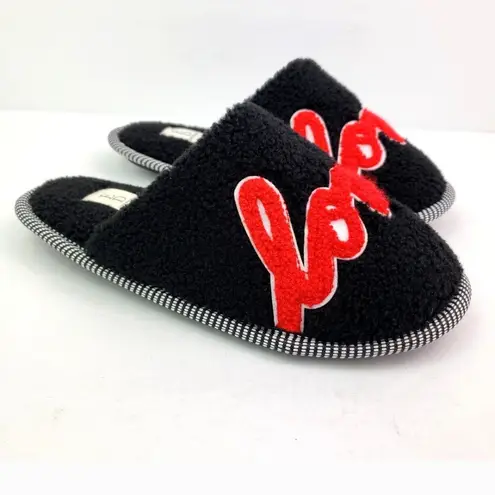 Ellen DeGeneres Wilesly Women's Slippers Shoes Size 7M Black Cozy Plush Fleece