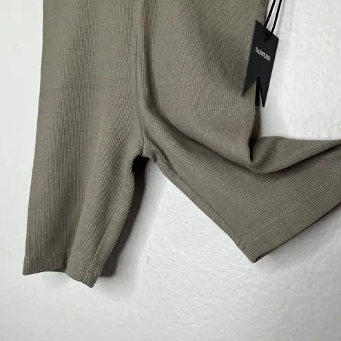Talentless Womens Ribbed Knit Olive Green Active Biker Shorts XS