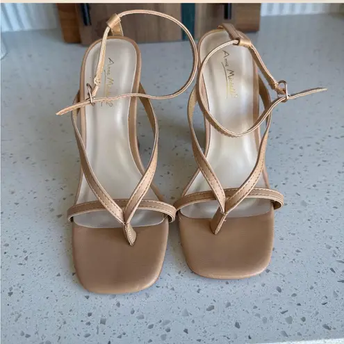 Anne Michelle Tan Thong Strappy Heels