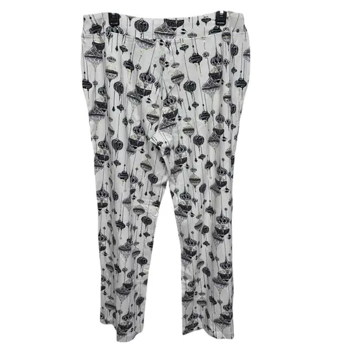 Soma Large Holiday Ornament 2 Piece Pajama Set Silver Gold Soft Cotton Knit