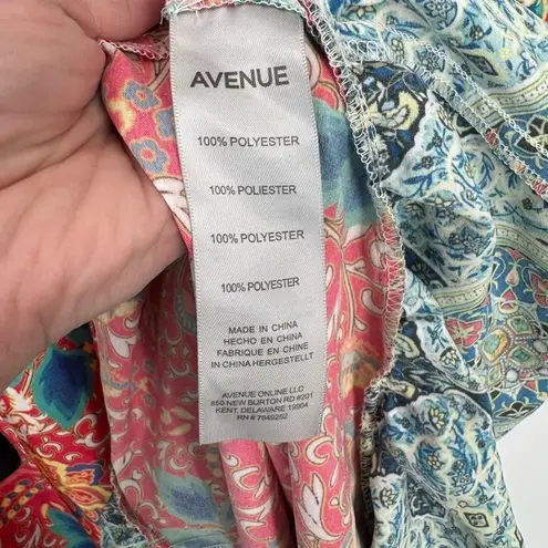 Avenue High Low Beachy Maxi Dress Womens 14/16 Pink Blue Beaded Tassels