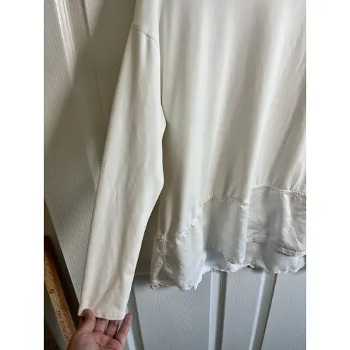 Lululemon Ease Of Mind Shirt 6 White Mixed Media Classic Athleisure Preppy Gym