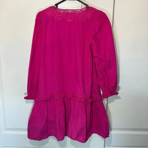 J. Crew Barbie Pink Eyelet Trim V